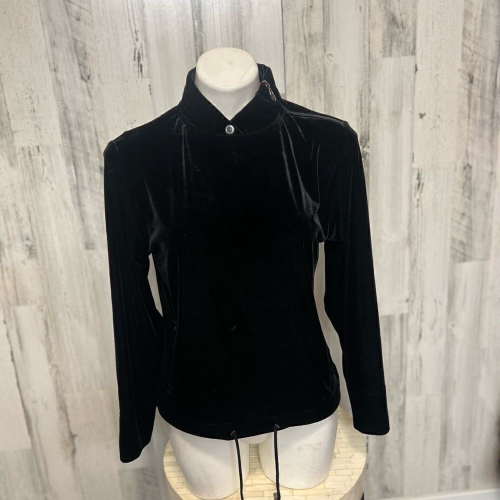 Black velvet sweater